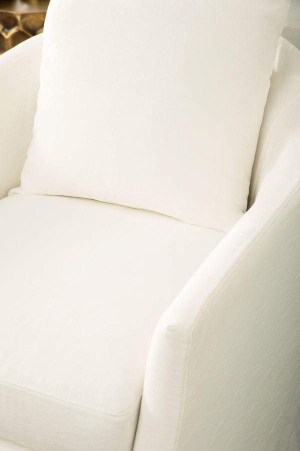 Faye Slipcover Swivel Club Chair