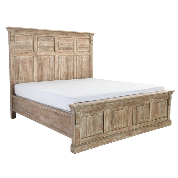 Adelaide Solid Wood Bed - Natural Cream Wash