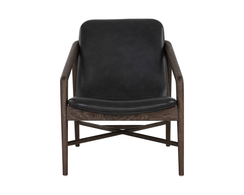CINELLI LOUNGE CHAIR - DISTRESSED BROWN - BRENTWOOD CHARCOAL LEATHER