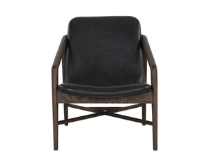 CINELLI LOUNGE CHAIR - DISTRESSED BROWN - BRENTWOOD CHARCOAL LEATHER