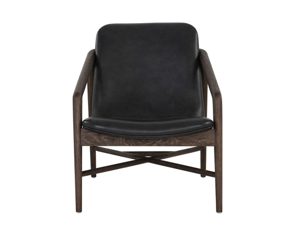 CINELLI LOUNGE CHAIR - DISTRESSED BROWN - BRENTWOOD CHARCOAL LEATHER
