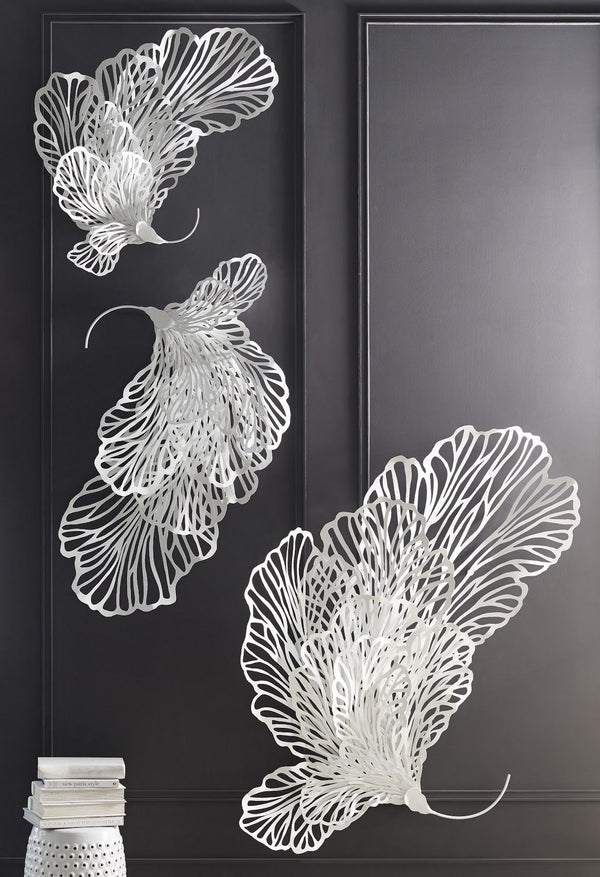 Butterfly Wall Art, White, Large