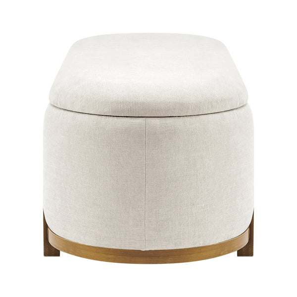 Ayleen Chenille Storage Bench, Seneca Beige 