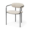 Parker I Beige Fabric Seat Gun Metal Gray Metal Frame Dining Chair