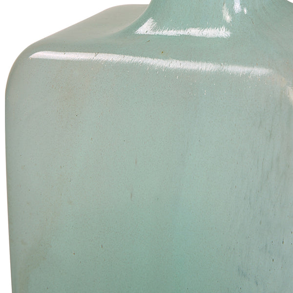 Fuze Aqua & Bronze Vases, Set Of 2