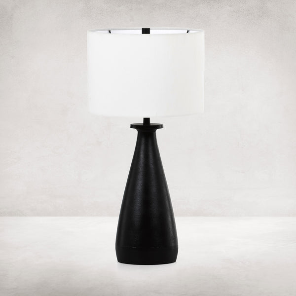 Innes Table Lamp In Matte Black Cast Alumnm