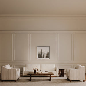 Moe's Hewitt Accent Chair in Beige Stripe