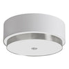 20"Flush-Mount w/White Linen Shd
