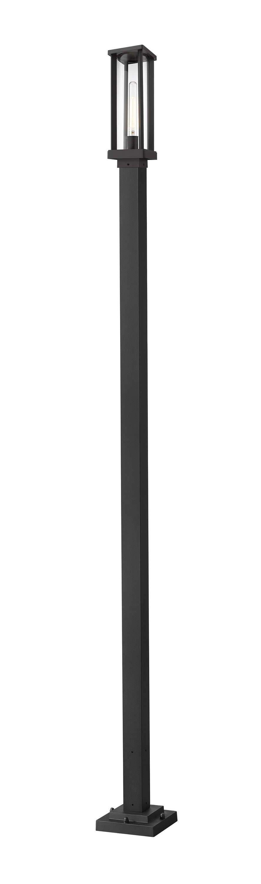 Glenwood 1 Light Outdoor Post Mounted Fixture in Black Finish