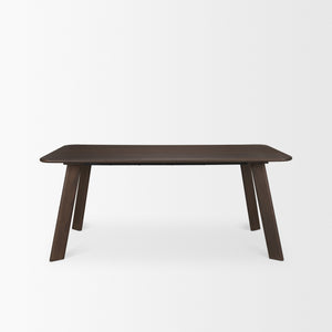 Welborn 72" Dark Brown Wood Rectangular Dining Table