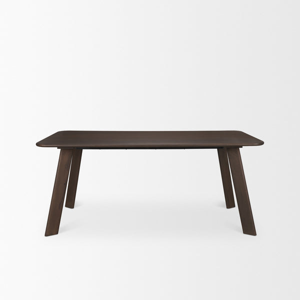 Welborn 72" Dark Brown Wood Rectangular Dining Table