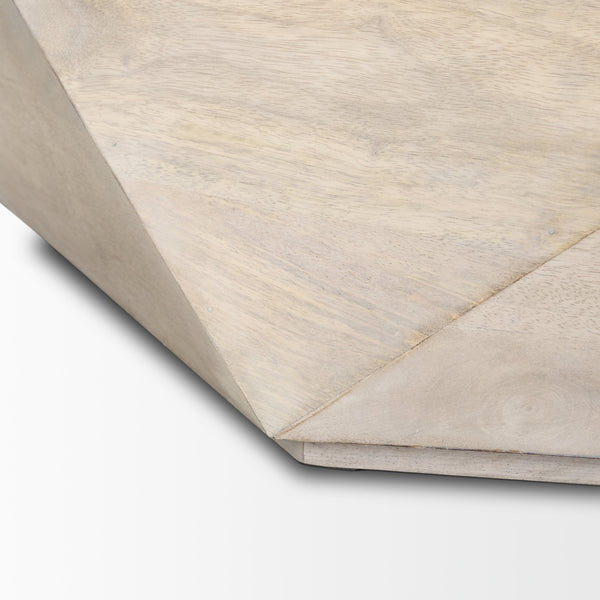Arreto Hexagonal Hinged Solid Wood Top and Base Coffee Table