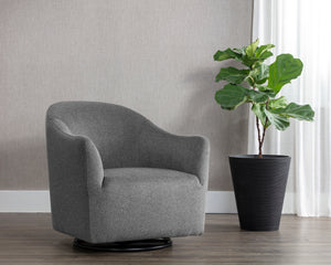SILVANA GLIDER LOUNGE CHAIR - BELFAST KOALA GREY