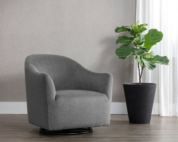 SILVANA GLIDER LOUNGE CHAIR - BELFAST KOALA GREY