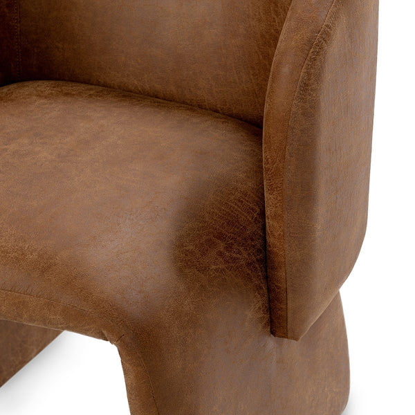 Halstead Upholstered Dining Chair - Cognac Leather