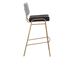 BRINLEY BARSTOOL - GOLD - NIGHTFALL BLACK / CHACHA GREY