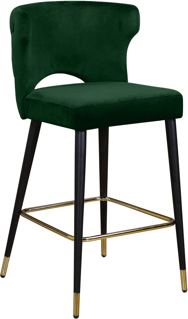 Allan Stool In Green Velvet