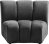 Lynda Modular Chair In Grey Velvet
