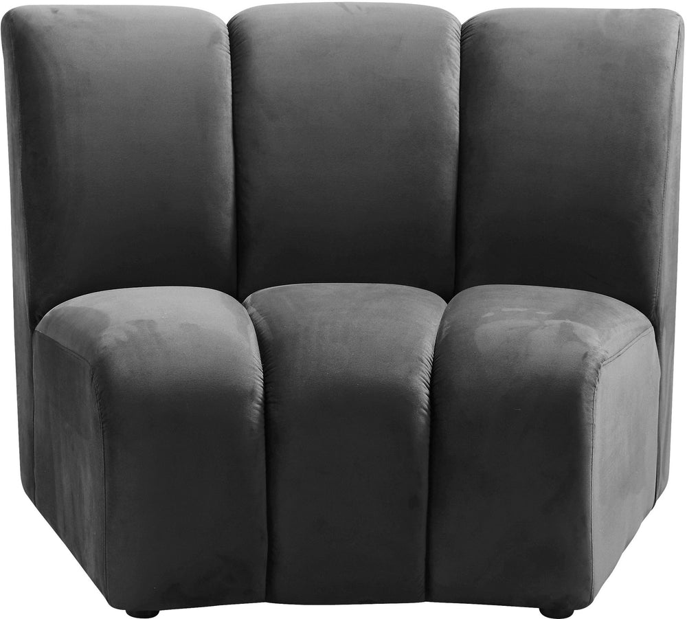 Lynda Modular Chair In Grey Velvet