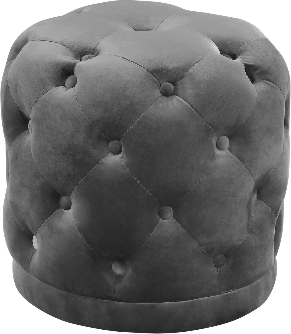 Joshua Ottoman/Stool In Grey Velvet
