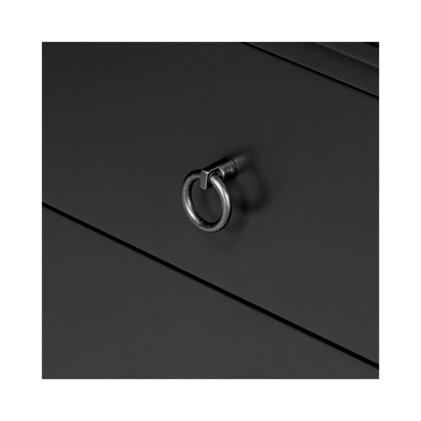 Moe's Reagan Black Nightstand with Metal Handles