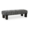 Moe's Priya Bench in Black with Textured Upholstery