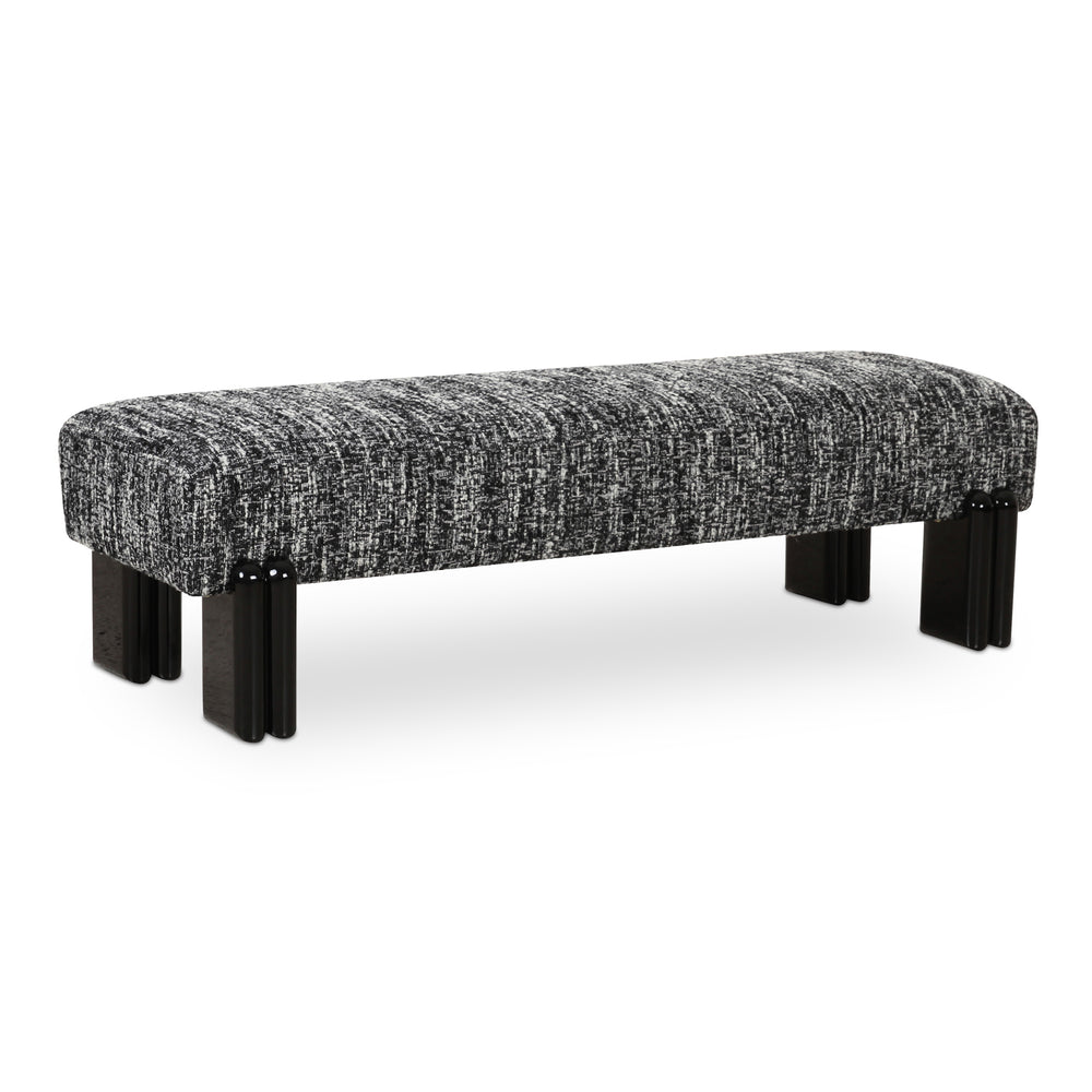 Moe's Priya Bench in Black with Textured Upholstery