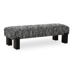 Moe's Priya Bench in Black with Textured Upholstery