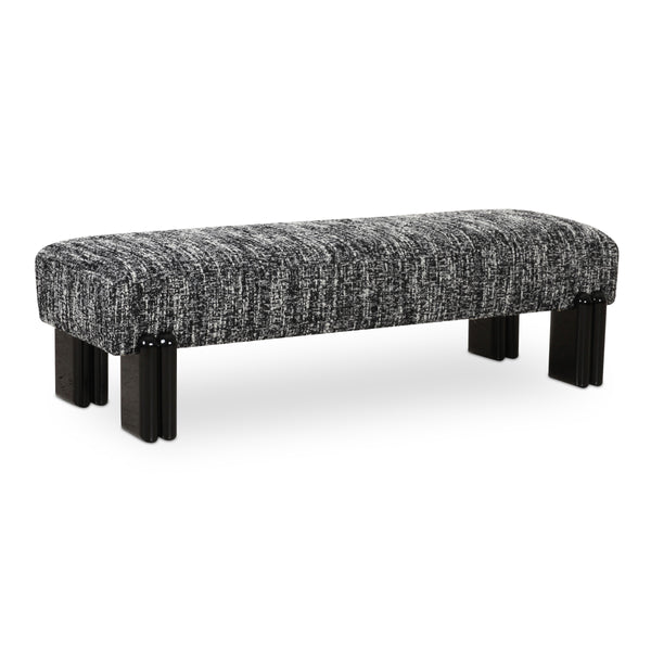 Moe's Priya Bench in Black with Textured Upholstery