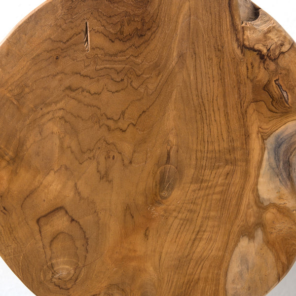 Teak Stool In Aged Natural Teak