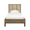 SEAGRASS WRAPPED HEADBOARD AND FOOTBOARD WITH WOOD SIDE RAILS AND LEGS, TWIN SIZE
