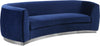 Crystal Sofa In Navy Velvet and Chrome