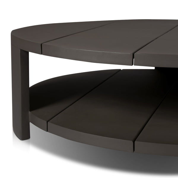 Roca Outdoor Round Metal Coffee Table - Bronze
