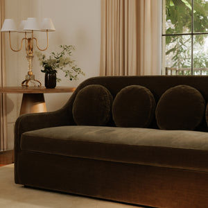 Moe's Rialto Sofa in Dark Green Faux Mohair