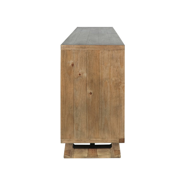 Lyra Solid Wood 4Dr Buffet in Smoke Brown Finish