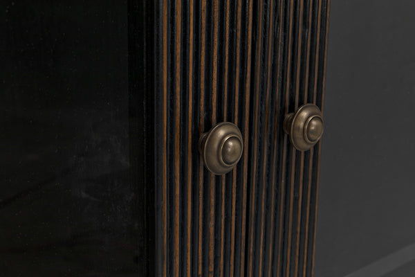 Noho Hutch in Mahogany, Hand-Rubbed Black with Light Brown Accents