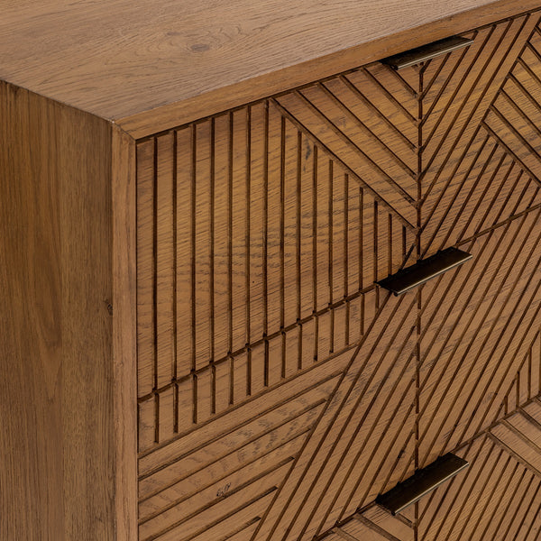 Santa Clara Solid Wood Dresser with Art Deco Carved Design