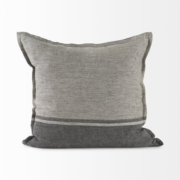Zadie 20L x 20W Light Gray and Dark Gray Fabric Color Blocked Decorative Pillow Cover