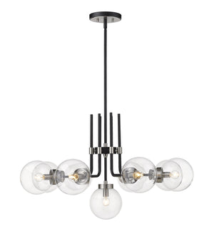 Parsons 9 Light Chandelier in Matte Black + Brushed Nickel Finish