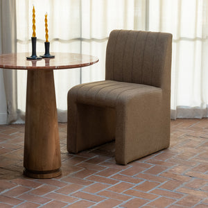 Moe's Sage Cafe Table Red Marble & Oak