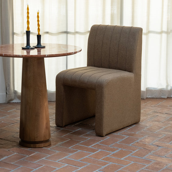 Moe's Sage Cafe Table Red Marble & Oak