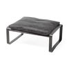 Hornet II 14"H Black Leather Black Metal Base Ottoman