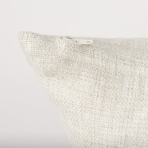 Jacklyn Cream Linen Square Decorative Pillow Cover