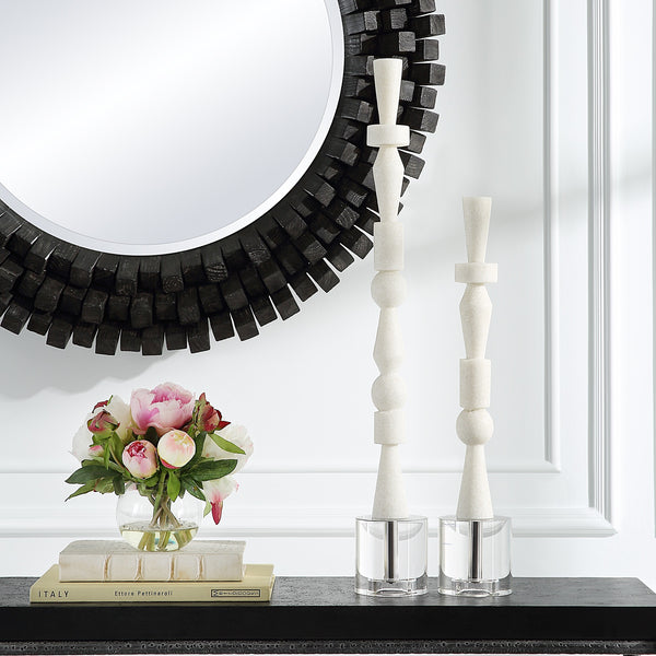 Norte White Stone Sculptures, Set/2