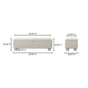 Ichigo Storage Bench in Light Grey