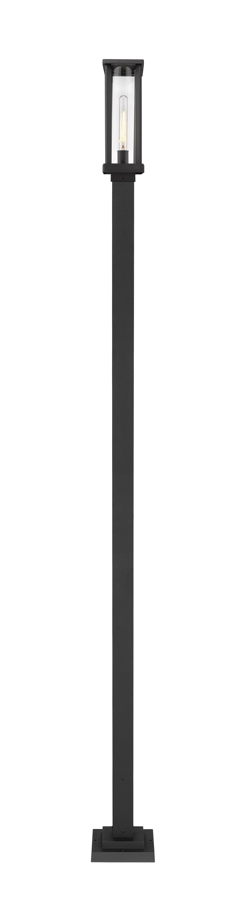 Glenwood 1 Light Outdoor Post Mounted Fixture in Black Finish