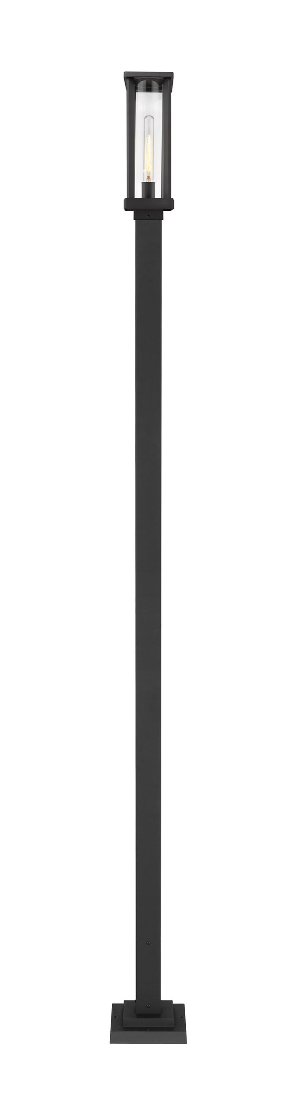 Glenwood 1 Light Outdoor Post Mounted Fixture in Black Finish