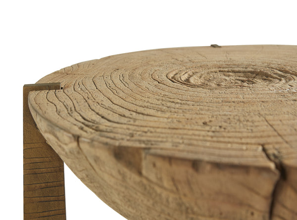 Brass Base Grain End Table