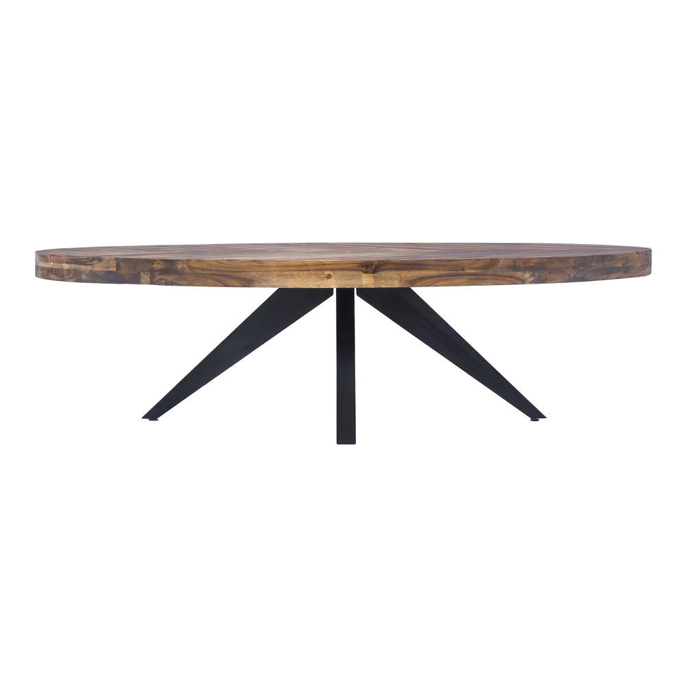 Moe's Parq Oval Coffee Table in Amber with Black Legs