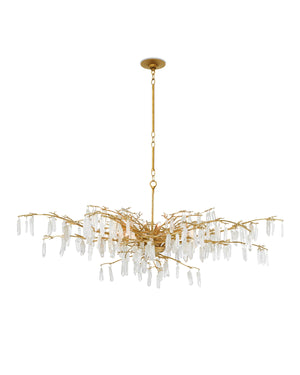 Forest Dawn Chandelier In Washed Lucerne Gold & Natural